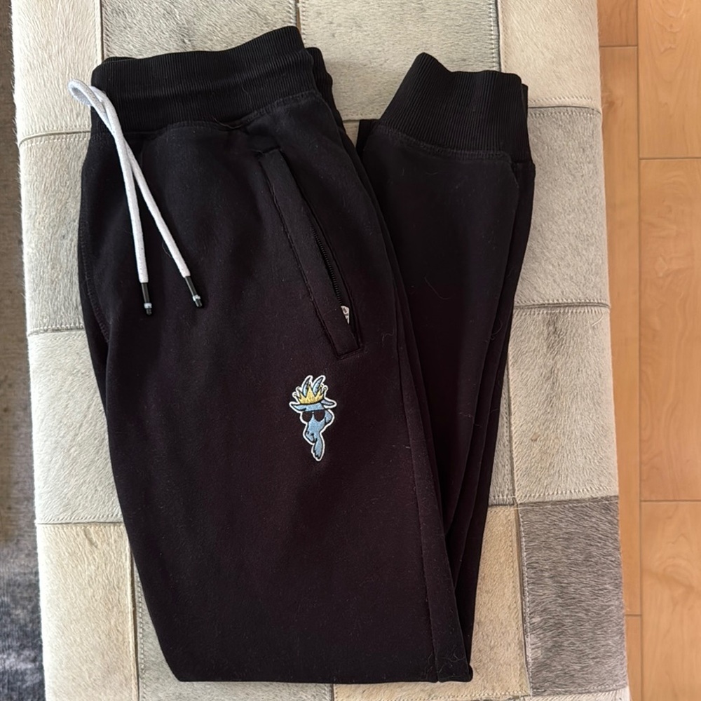 OG FLEECE Black Cotton Joggers with Adjustable Waist